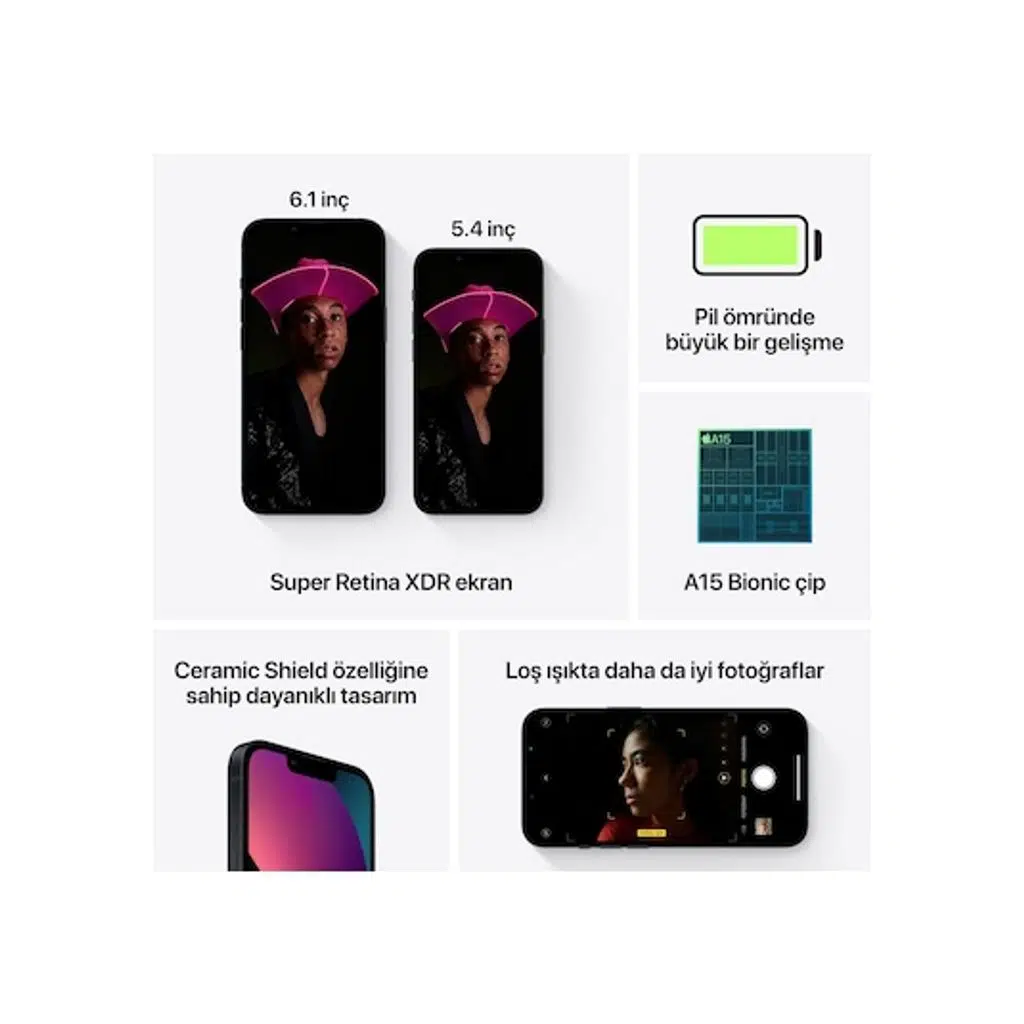 Apple iPhone 13 128 GB (Apple Türkiye Garantili - Gece Yarısı) Apple iPhone 13 128 GB (Apple Türkiye Garantili - Gece Yarısı)