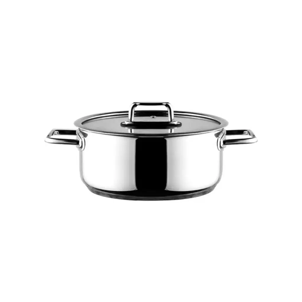 Aryıldız Colombus Metal Kulp Cam Kapak Derin Tencere - 22 Cm