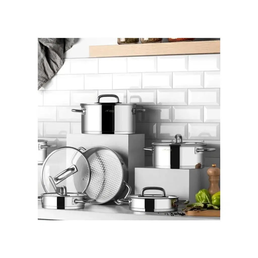 Aryıldız Studio Prestige 20 Parça Cam Kapak İdeal Çelik Çeyiz Seti Aryıldız Studio Prestige 20 Parça Cam Kapak İdeal Çelik Çeyiz Seti
