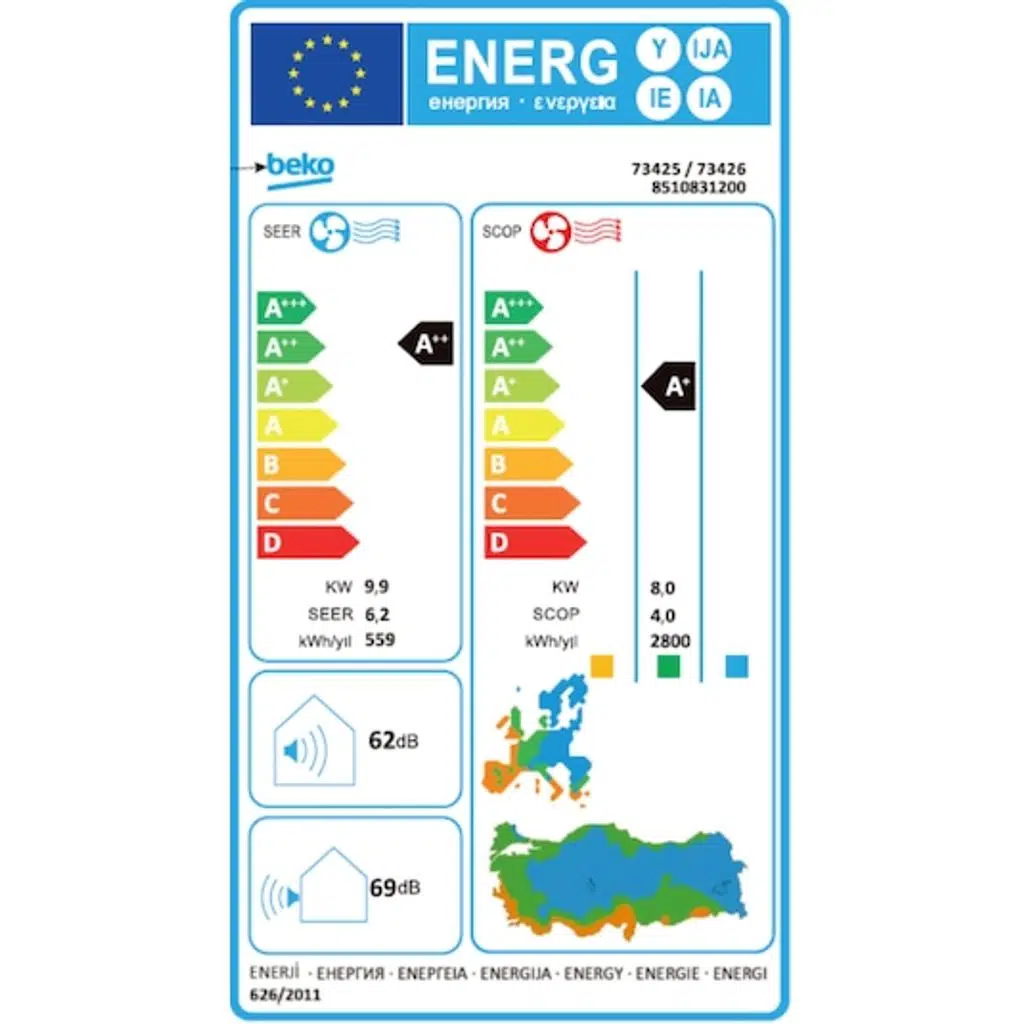 Beko 73426 33779 BTU A++ Salon Tipi Klima Beko 73426 33779 BTU A++ Salon Tipi Klima
