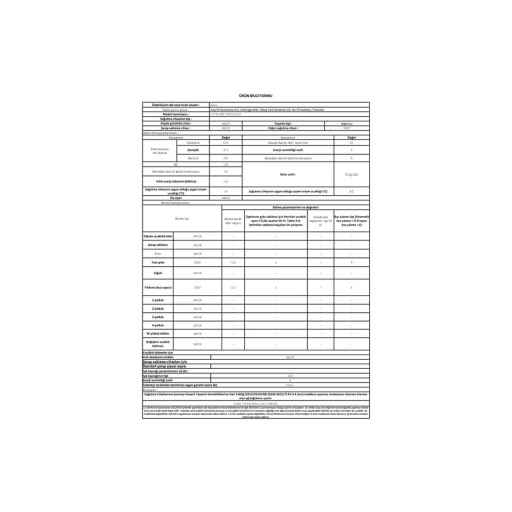 Beko 74790 MB Büro Tipi Tezgah Altı Mini Buzdolabı Beko 74790 MB Büro Tipi Tezgah Altı Mini Buzdolabı