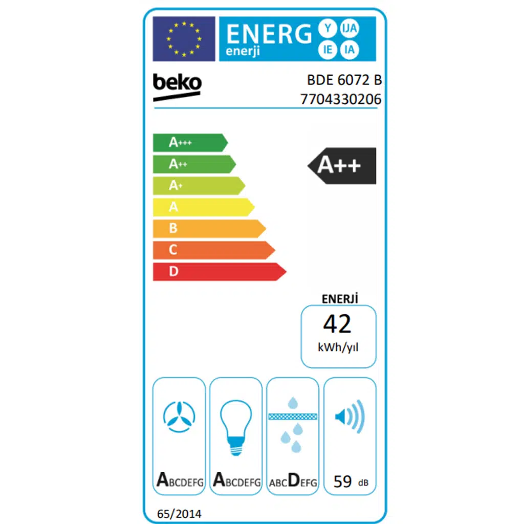 Beko BDE 6072 B 60 CM Duvar Tipi Davlumbaz Beyaz Beko BDE 6072 B 60 CM Duvar Tipi Davlumbaz Beyaz
