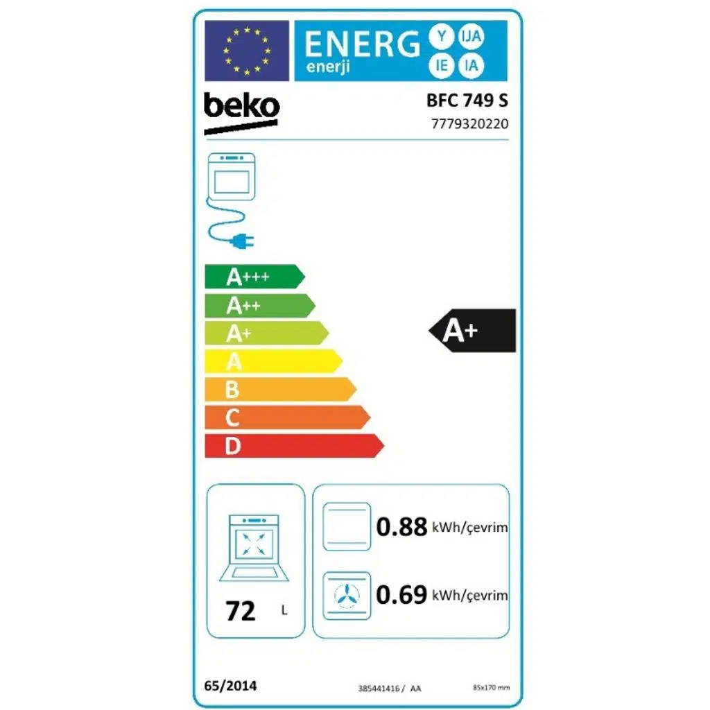 Beko BFC 749 S Buhar Destekli Fırın Beko BFC 749 S Buhar Destekli Fırın