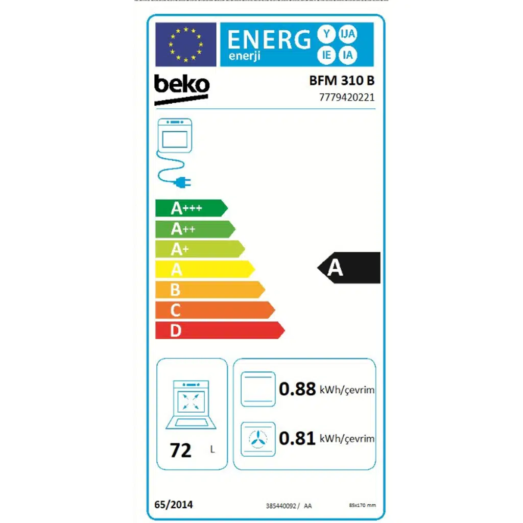 Beko BFM 310 I 72 LT Ankastre Fırın Inox Beko BFM 310 I 72 LT Ankastre Fırın Inox