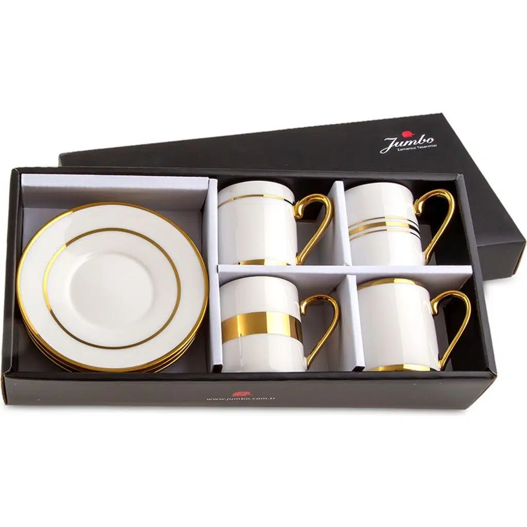 Jumbo Luces Gold 4 Kişilik Kahve Fincan Takımı Jumbo Luces Gold 4 Kişilik Kahve Fincan Takımı