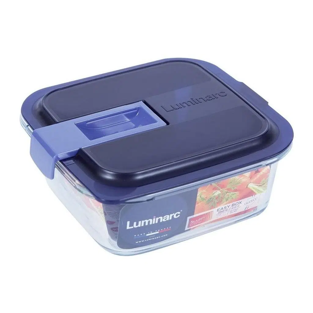 Luminarc Temp Easy Box Kare 76 CC Mavi Kapak Luminarc Temp Easy Box Kare 76 CC Mavi Kapak