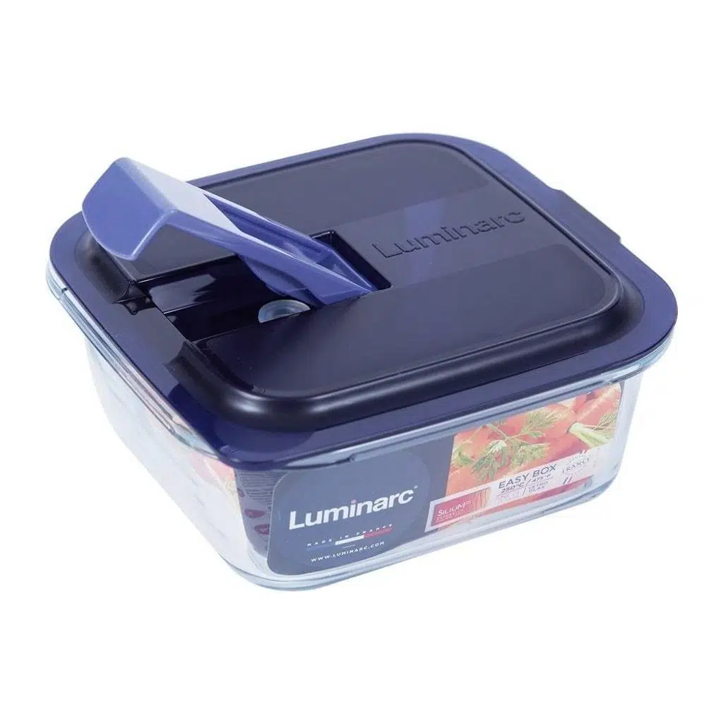 Luminarc Temp Easy Box Kare 76 CC Mavi Kapak Luminarc Temp Easy Box Kare 76 CC Mavi Kapak