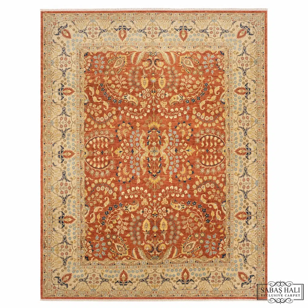 Sabaş Halı Exclusive Carpet – 16 x 16 SARUJ 233 x 290 MODEL 16 x 16 cm KIRMIZI/BEJ (İran - Yün Dokuma Halısı)