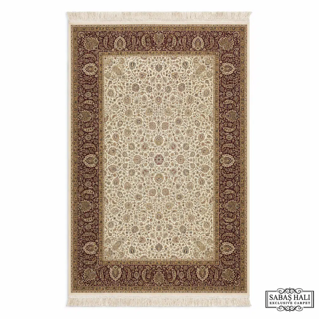 Sabaş Halı Exclusive Carpet – 20 x 20 SARUJ 168 x 245 MODEL 20 x 20 cm BEJ/KIRMIZI (İran - Yün Dokuma Halısı)