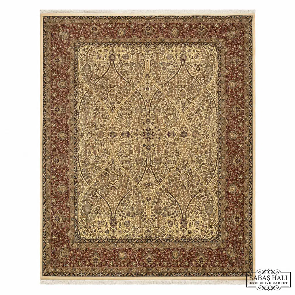 Sabaş Halı Exclusive Carpet – 20 x 20 SARUJ 245 x 312 MODEL 20 x 20 cm BEJ/KIRMIZI (İran - Yün Dokuma Halısı)