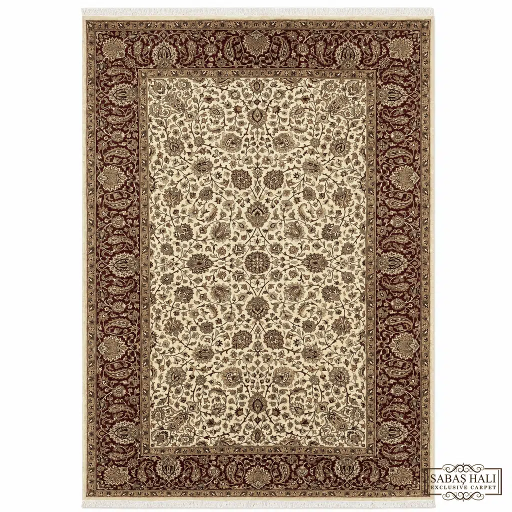 Sabaş Halı Exclusive Carpet – 20 x 20 SARUŞ 20 x 20 BEJ-KIRMIZI 124 x 188 cm (İran - Yün Dokuma Halısı)