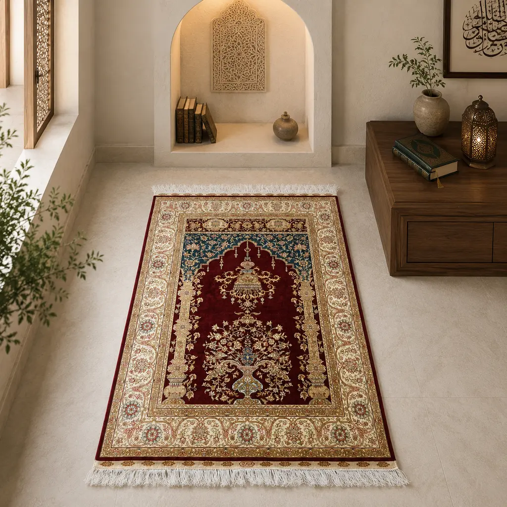 Sabaş Halı Exclusive Carpet – 230 LİNE CEZAEVİ 087 x 121 cm (İpek - %100 İpek Dokuma Halısı) Sabaş Halı Exclusive Carpet – 230 LİNE CEZAEVİ 087 x 121 cm (İpek - %100 İpek Dokuma Halısı)