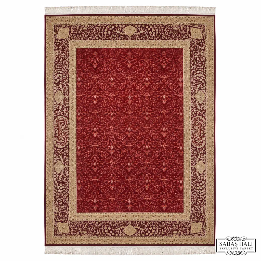 Sabaş Halı Exclusive Carpet – HÜRREM 200 x 302 cm DESEN 2- KIRMIZI (Uşak - Yün İpek Dokuma Halısı)