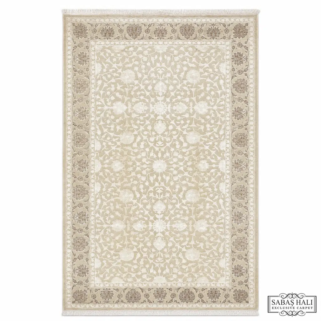 Sabaş Halı Exclusive Carpet – İPEK PALAS N 152 x 243 cm İPEK PALAS N BEJ-BEJ (Uşak - Yün İpek Dokuma Halısı)