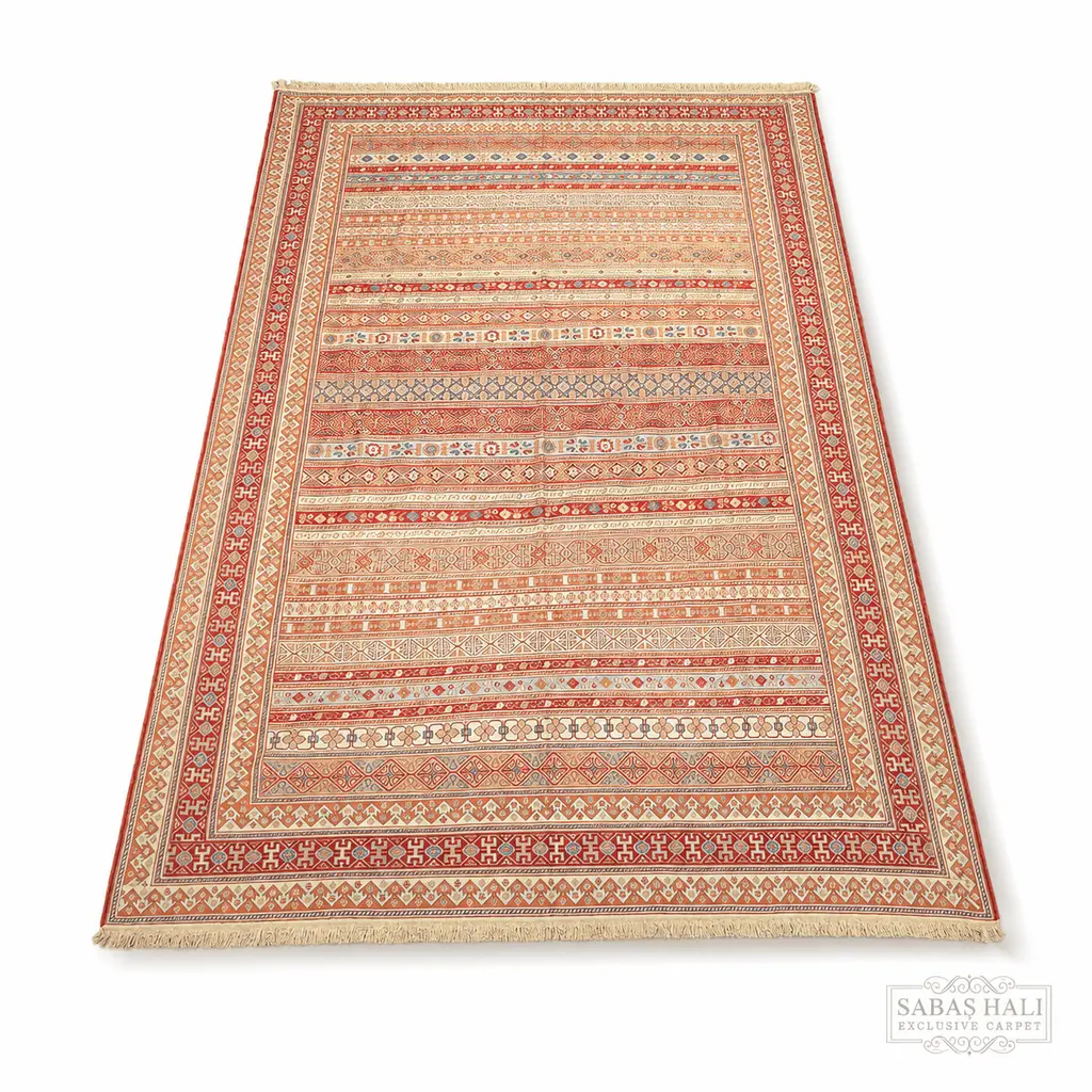Sabaş Halı Exclusive Carpet – İPEKLİ ŞAHSEVEN 204 x 304 cm (Kilim - Yün İpek Dokuma Halısı)