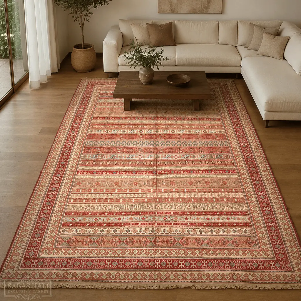 Sabaş Halı Exclusive Carpet – İPEKLİ ŞAHSEVEN 204 x 304 cm (Kilim - Yün İpek Dokuma Halısı) Sabaş Halı Exclusive Carpet – İPEKLİ ŞAHSEVEN 204 x 304 cm (Kilim - Yün İpek Dokuma Halısı)
