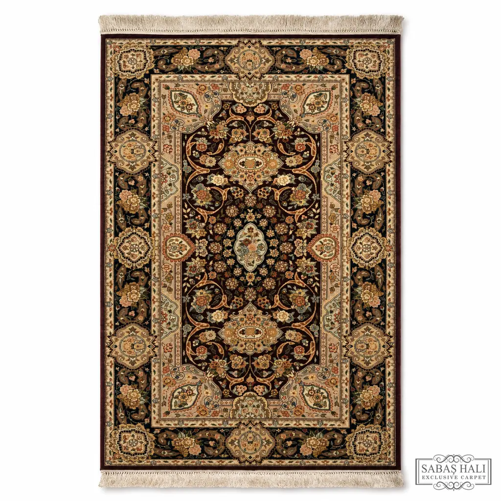 Sabaş Halı Exclusive Carpet – İPEKLİ TEBRİZ 093 x 155 cm (İran - Yün İpek Dokuma Halısı)