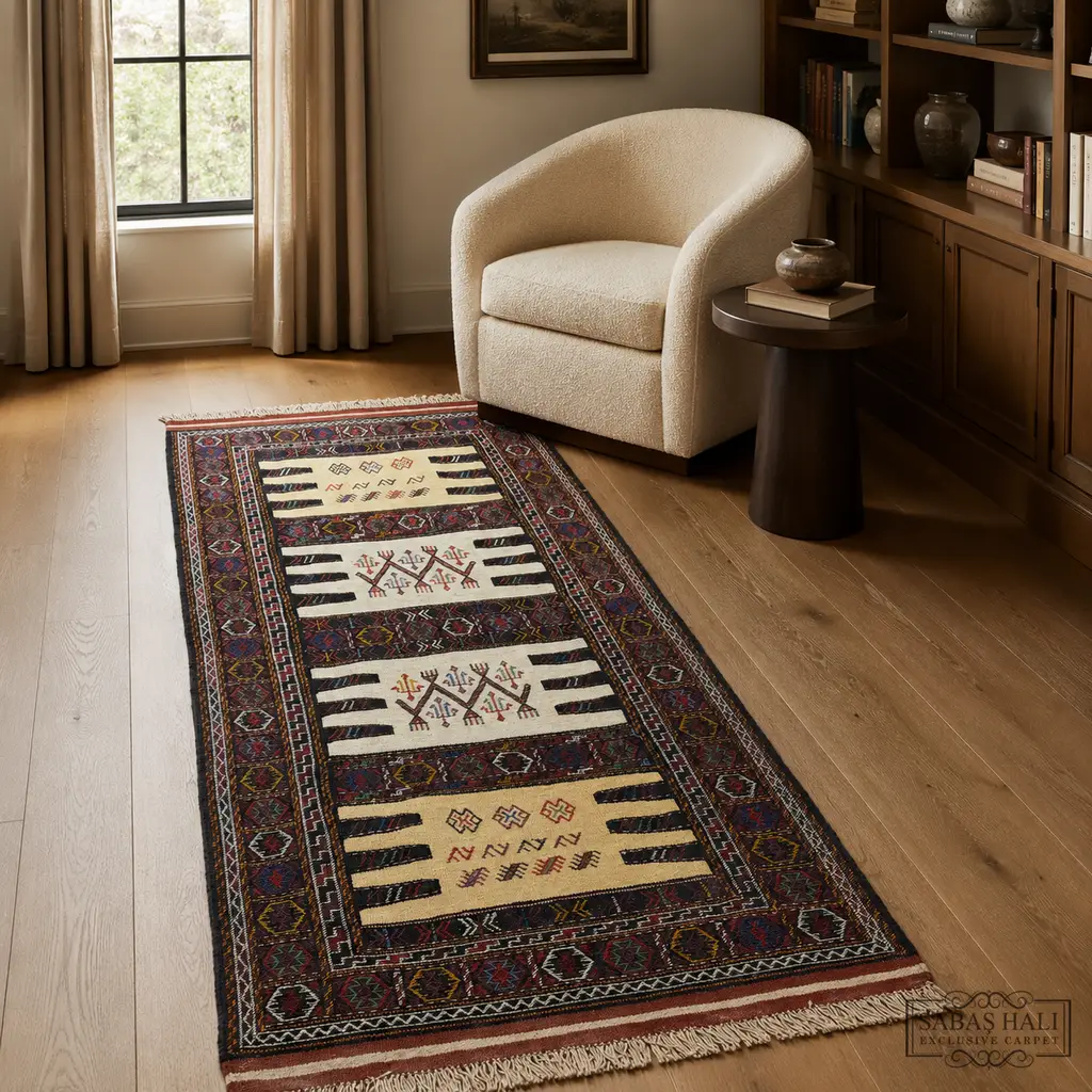 Sabaş Halı Exclusive Carpet – KOÇAN 100 x 171 cm (Kilim - Yün Dokuma Halısı) Sabaş Halı Exclusive Carpet – KOÇAN 100 x 171 cm (Kilim - Yün Dokuma Halısı)