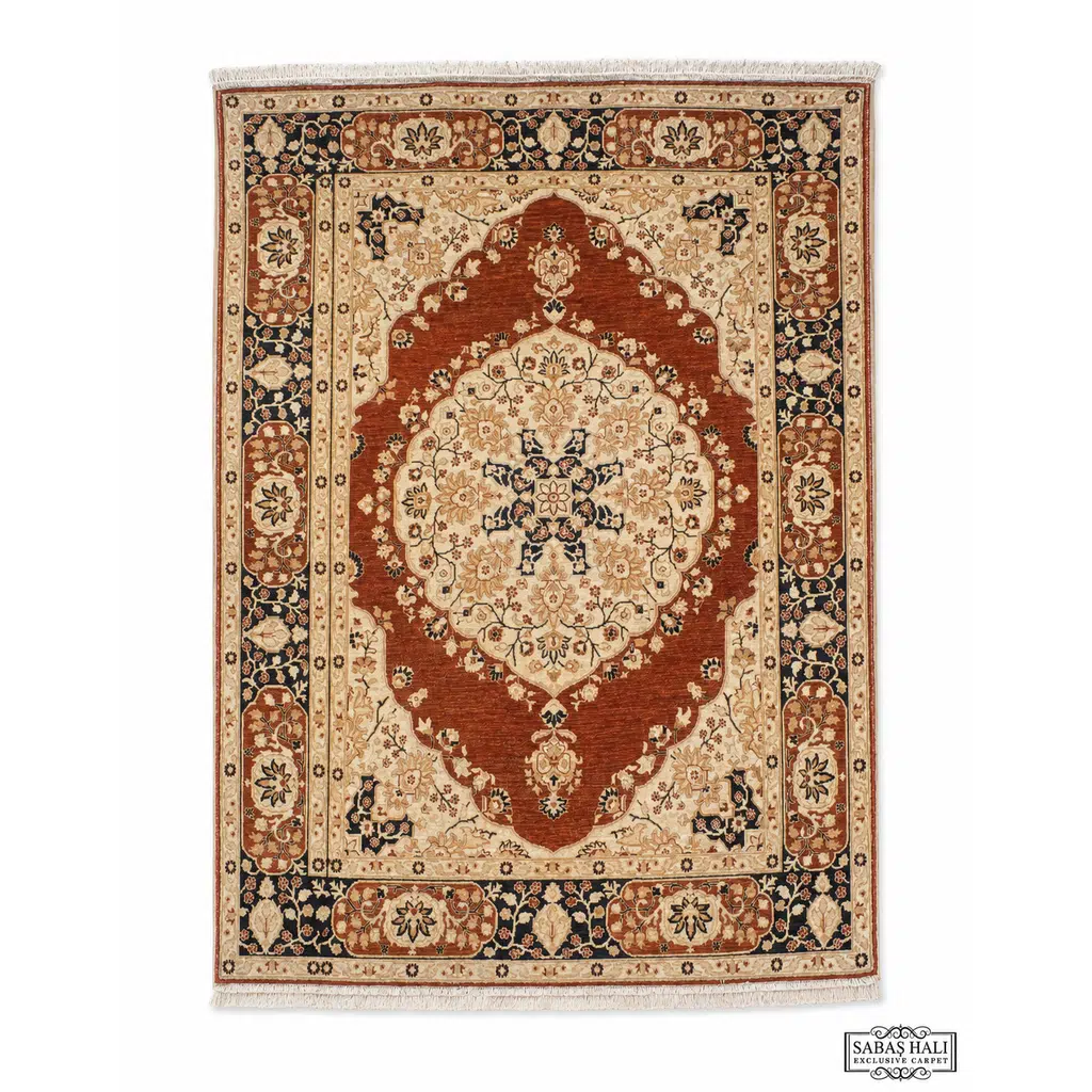 Sabaş Halı Exclusive Carpet – MEMLUK MEMLUK KIRMIZI - BEJ 152 x 195 cm (Uşak - Yün Dokuma Halısı)