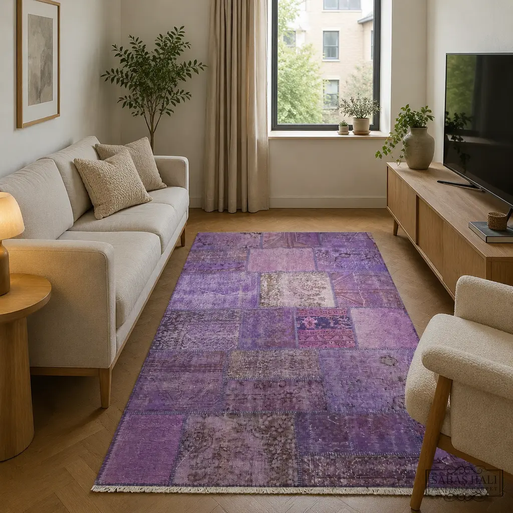Sabaş Halı Exclusive Carpet – PATCHWORK 150 x 230 cm MOR (Patchwork - Yün Dokuma Halısı) Sabaş Halı Exclusive Carpet – PATCHWORK 150 x 230 cm MOR (Patchwork - Yün Dokuma Halısı)