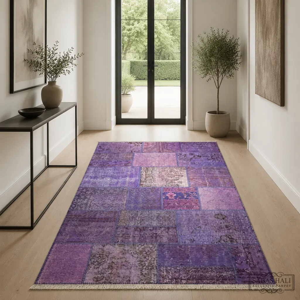 Sabaş Halı Exclusive Carpet – PATCHWORK 150 x 230 cm MOR (Patchwork - Yün Dokuma Halısı) Sabaş Halı Exclusive Carpet – PATCHWORK 150 x 230 cm MOR (Patchwork - Yün Dokuma Halısı)