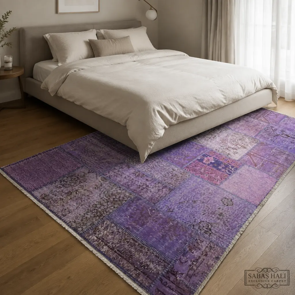 Sabaş Halı Exclusive Carpet – PATCHWORK 150 x 230 cm MOR (Patchwork - Yün Dokuma Halısı) Sabaş Halı Exclusive Carpet – PATCHWORK 150 x 230 cm MOR (Patchwork - Yün Dokuma Halısı)