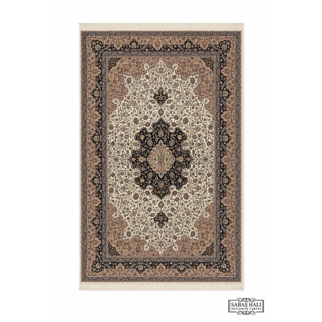 Sabaş Halı Exclusive Carpet – SÜPER ROYAL 177 x 263 cm MODEL SÜPER ROYAL BEJ LACİVERT (El Dokuma Halısı)